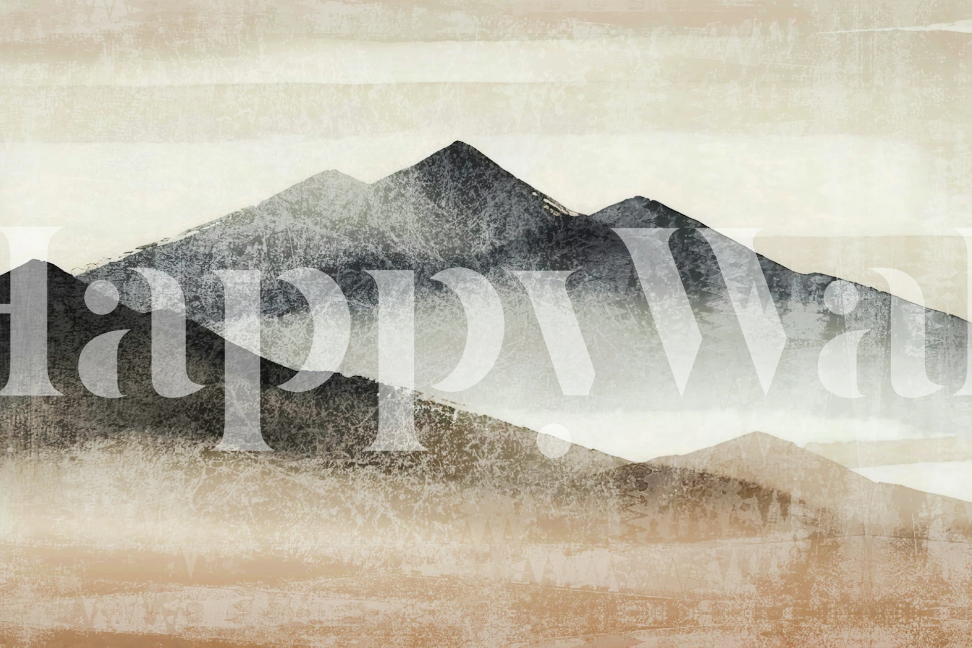 Misty Japandi Peaks wallpaper i et rum