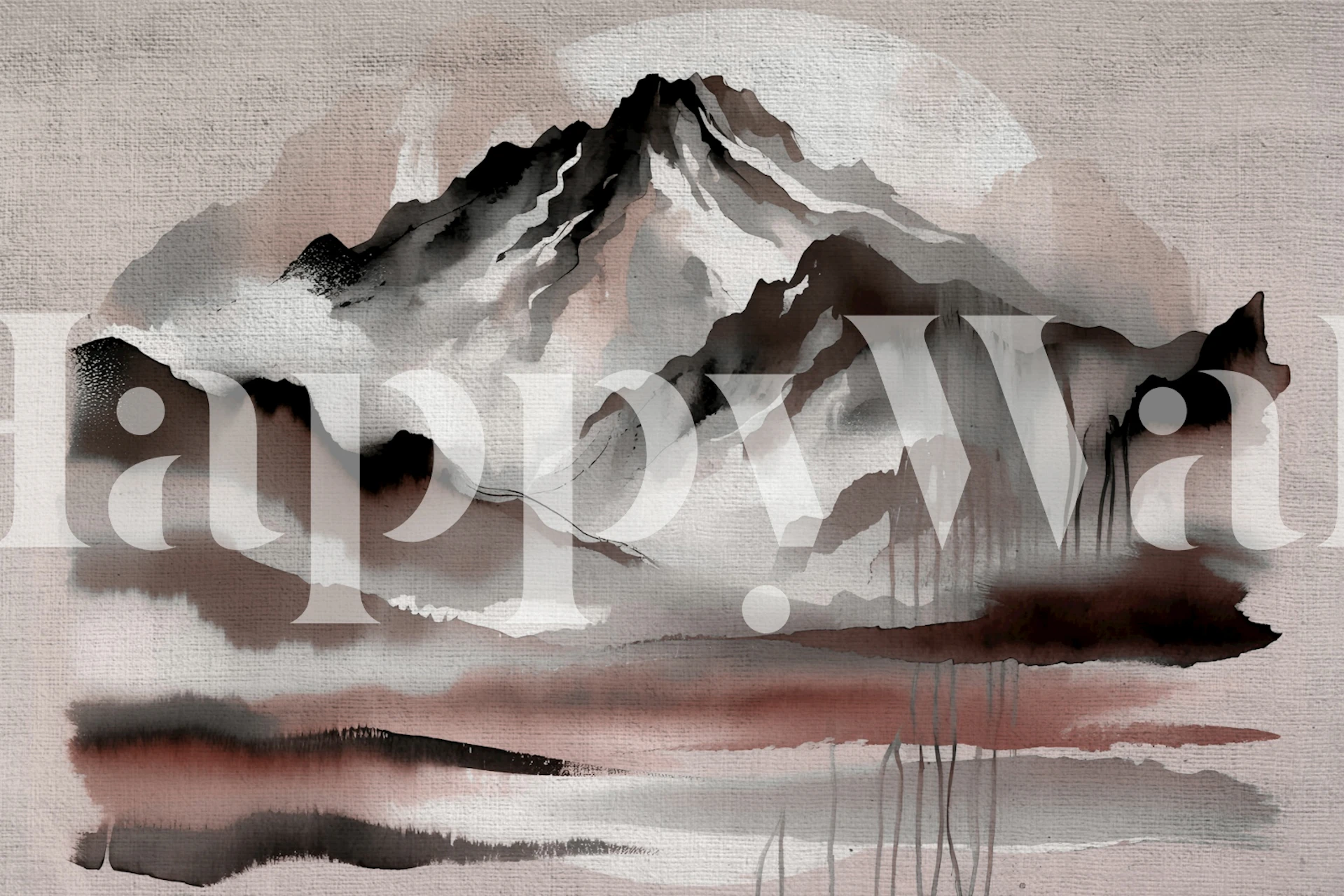 Papier peint Soft Brush Peaks dans une pièce