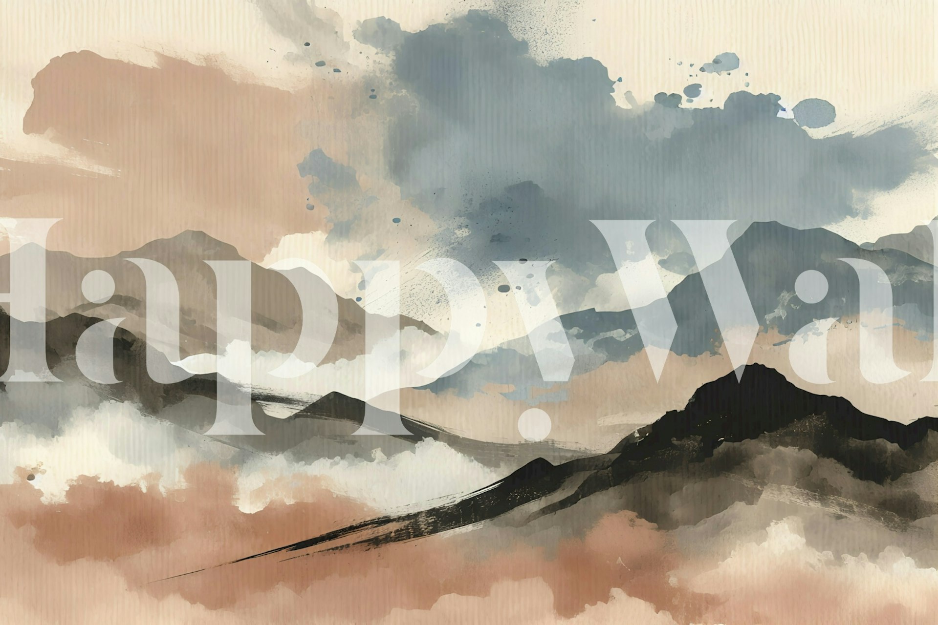 Abstract mountain landscape with muted earth tones wallpaper