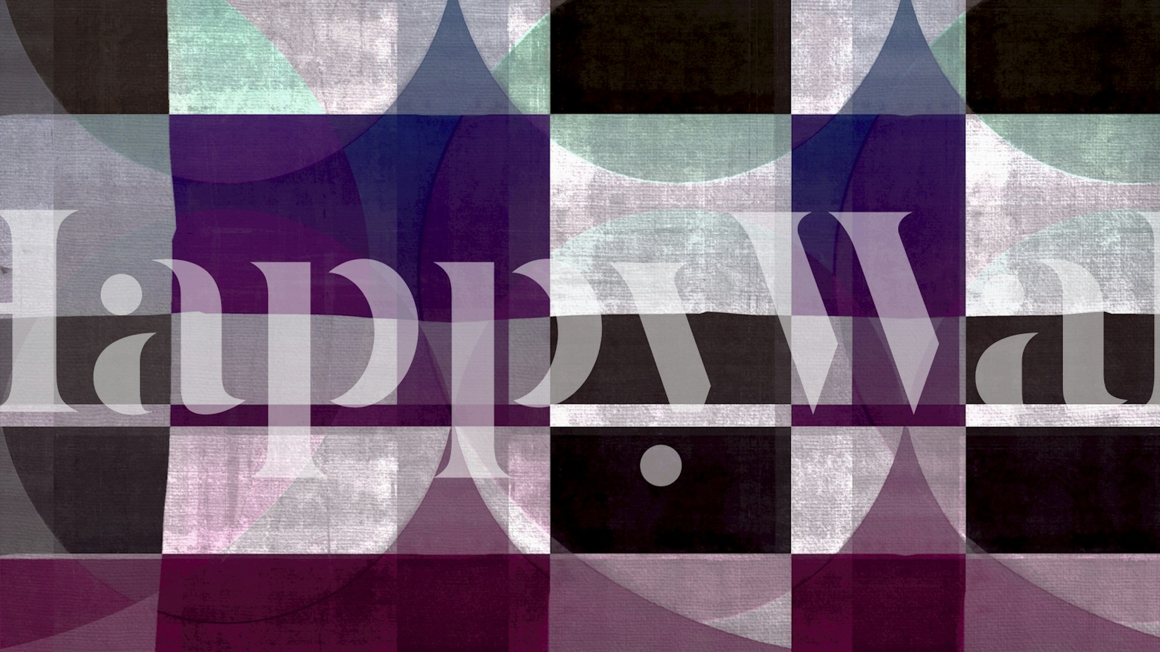 Geometric wallpaper design featuring purple, black, and teal colors