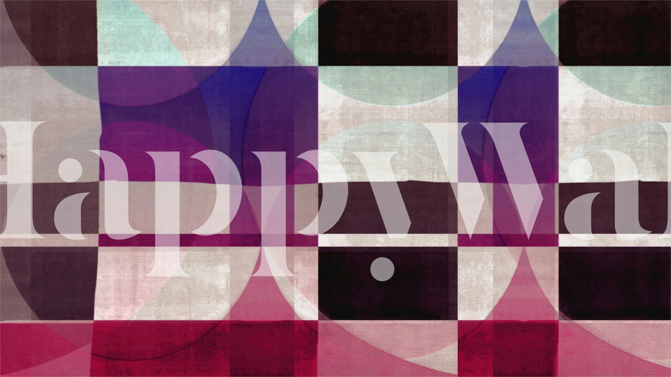 Geometric wallpaper design featuring purple, black, and teal colors