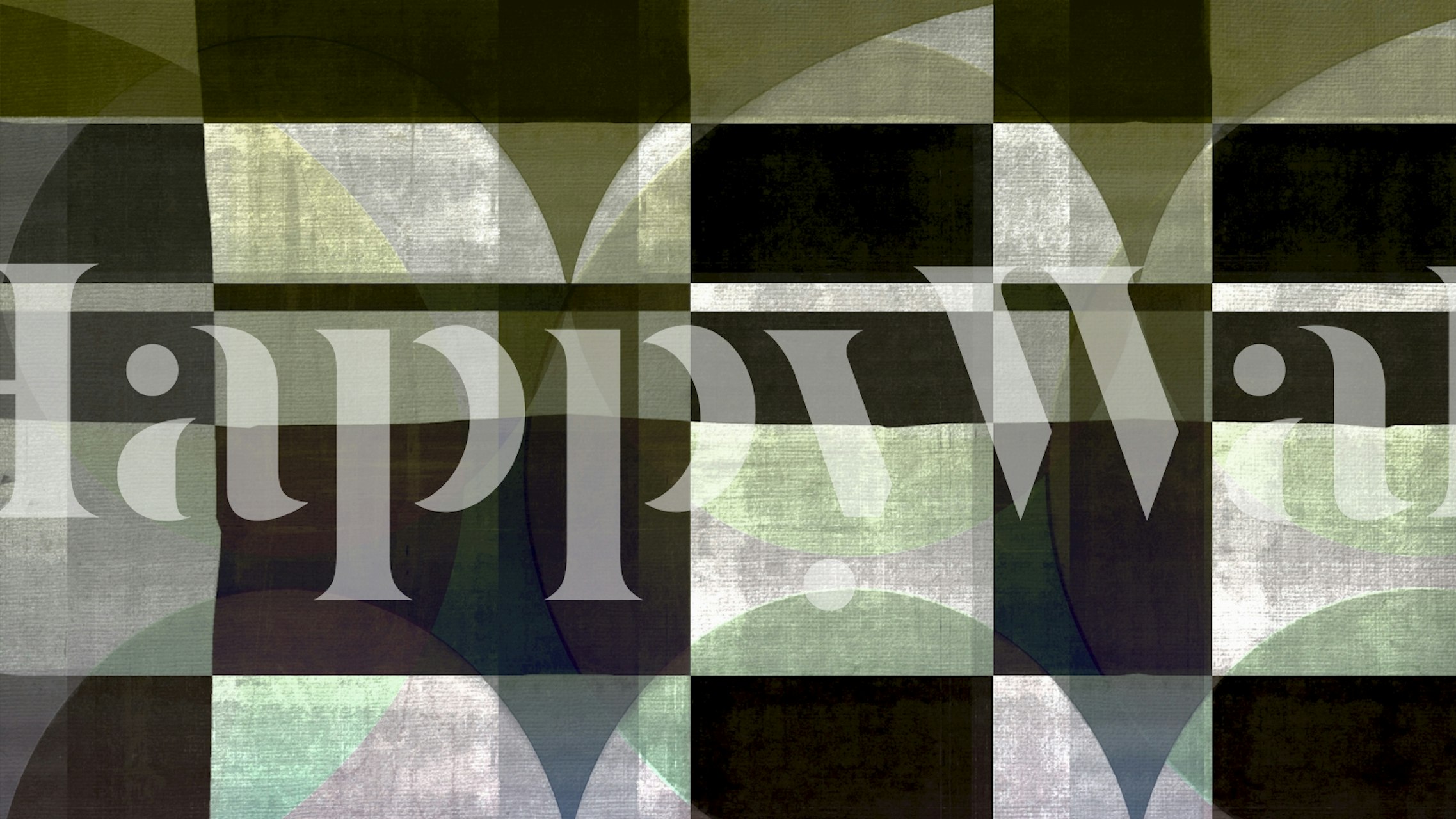 Geometric pattern in black, green, and gray wallpaper