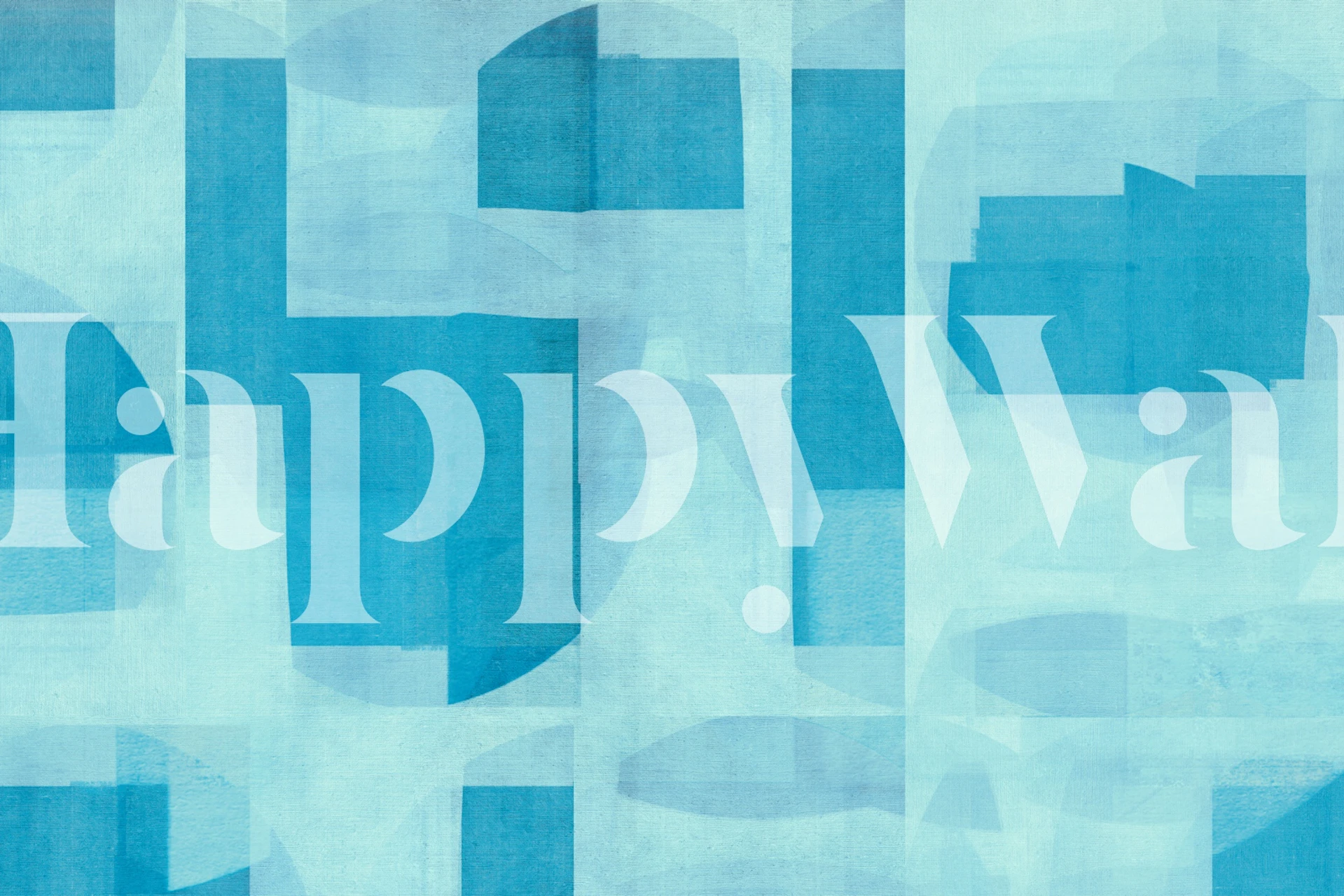 Blue abstract geometric design in light and dark shades wallpaper