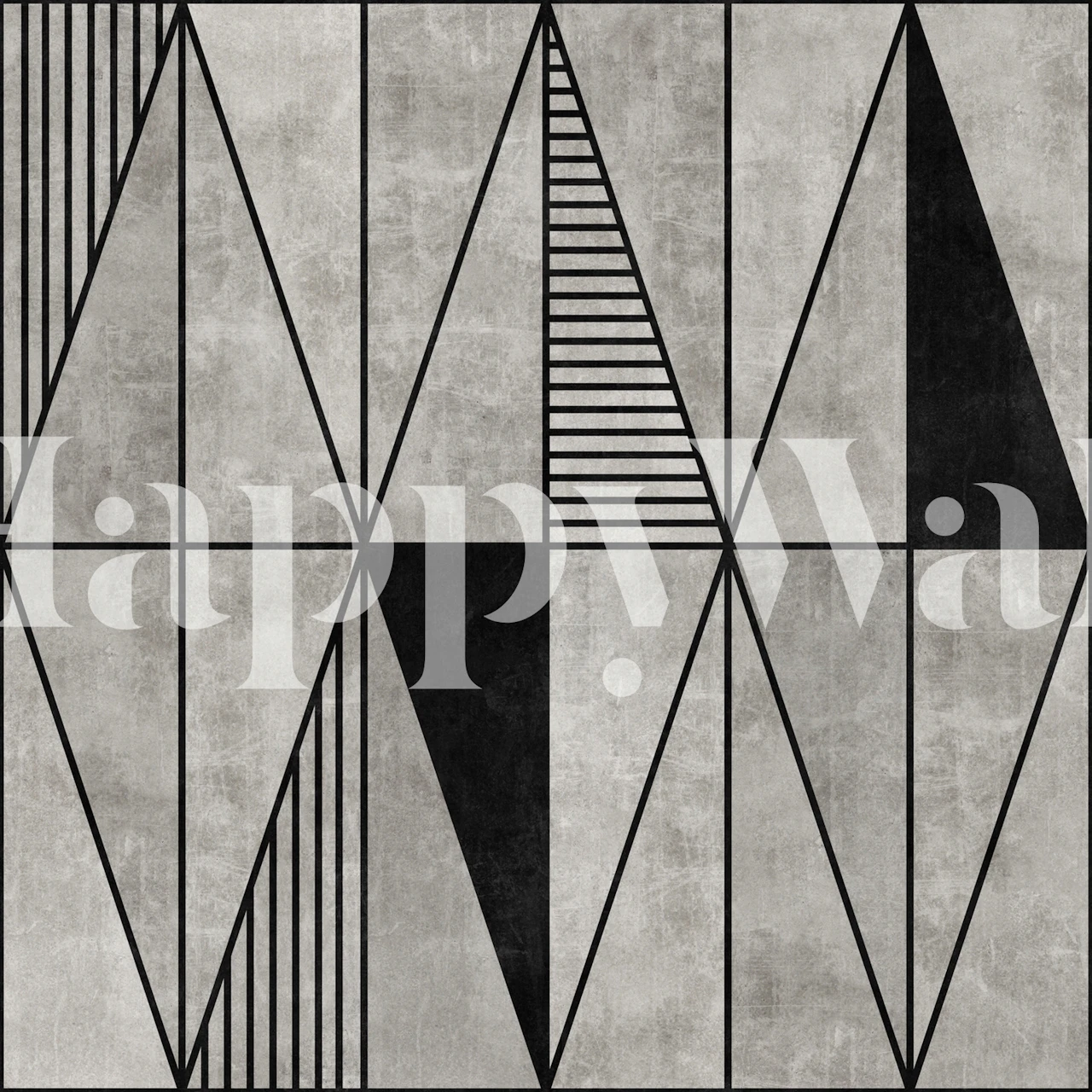 Concrete Triangles wallpaper in a modern room
