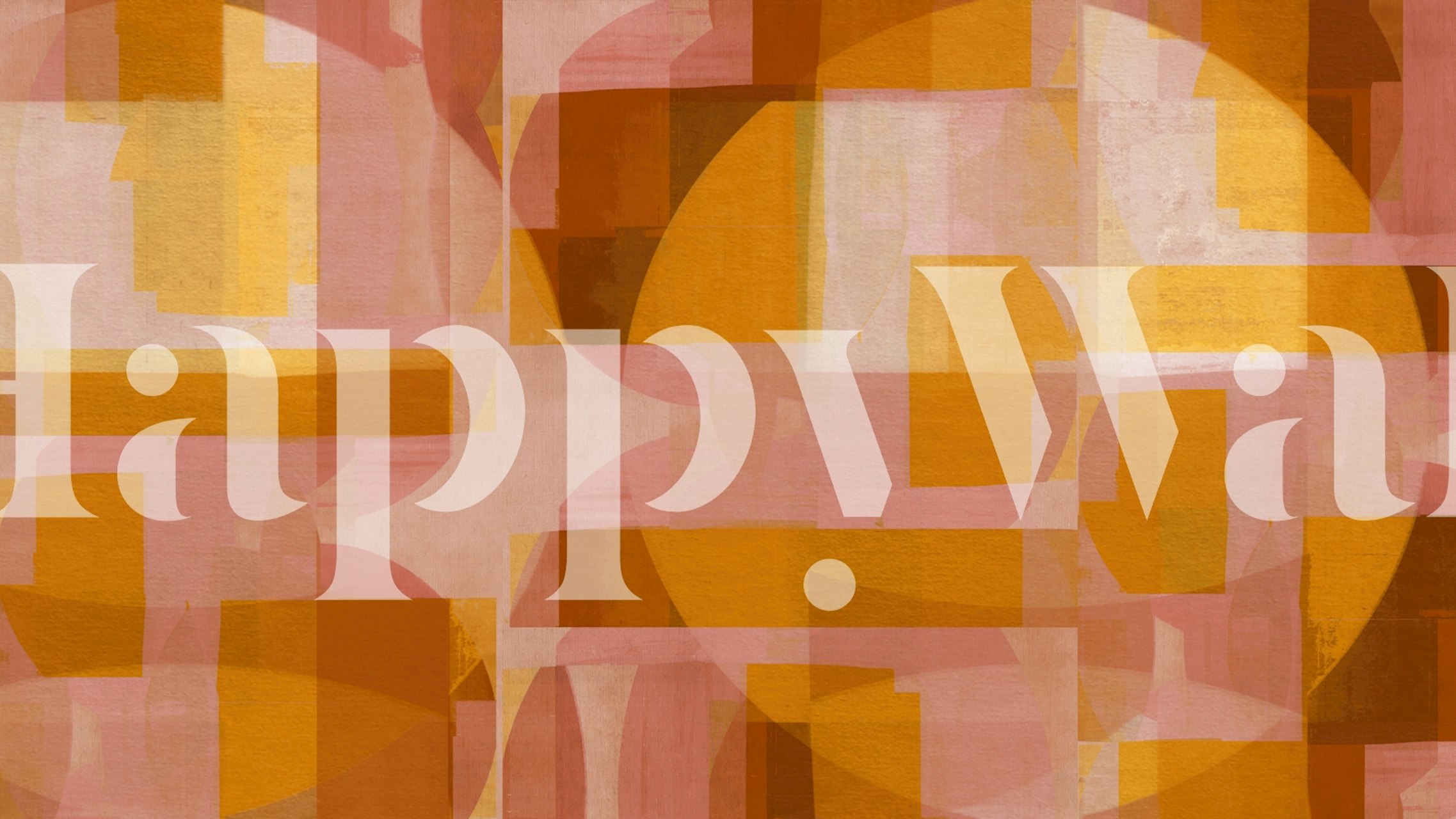 Coral Blush Geometry-behang in een kamer