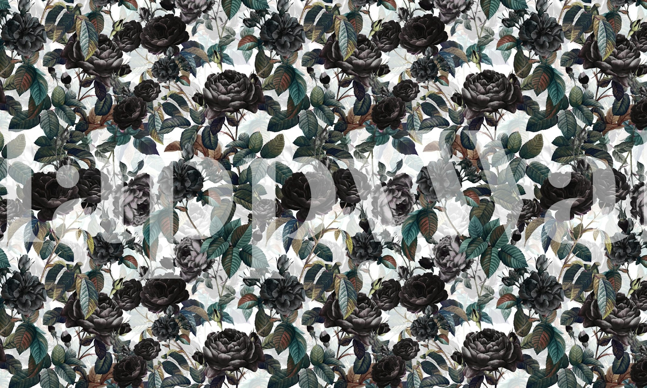 Roses in the Dark papier peint floral dans une pièce