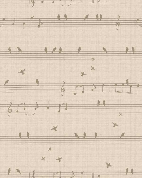 Musical birds texture large – neutral beige