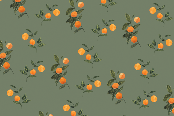 Sunkissed Oranges on Dark Sage