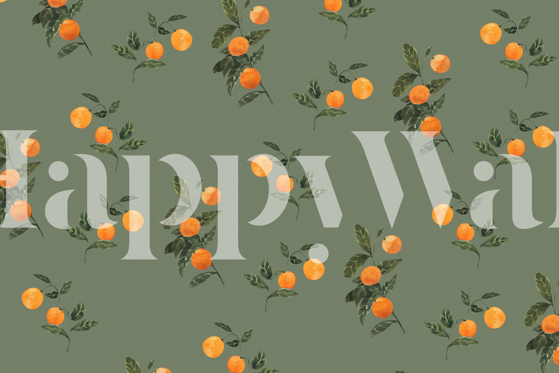 Sunkissed oranges wallpaper in a room
