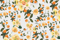 Lucid Blooms with Oranges on Light Gray tapeta