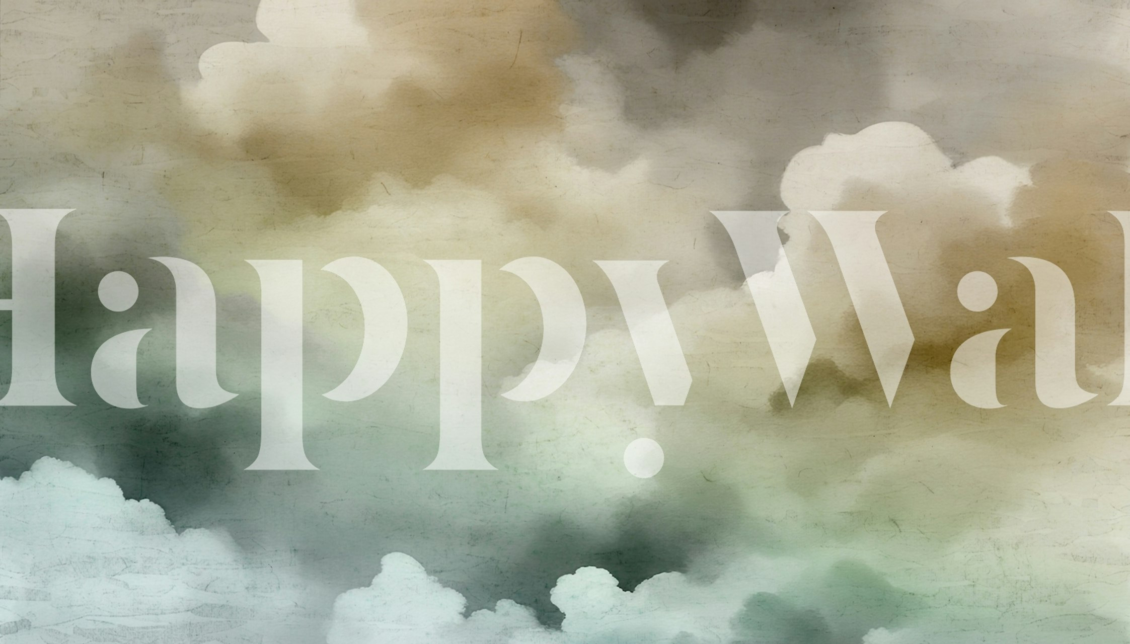 Serene Cloudscape wallpaper in a room