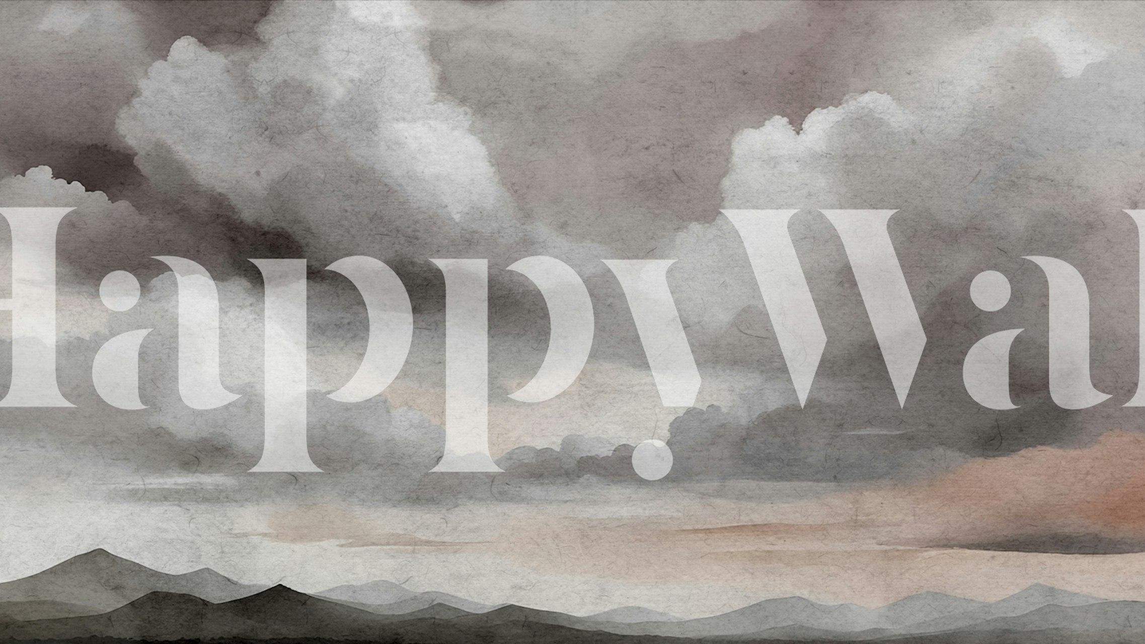 Monochrome Mountain Mist wallpaper in a room