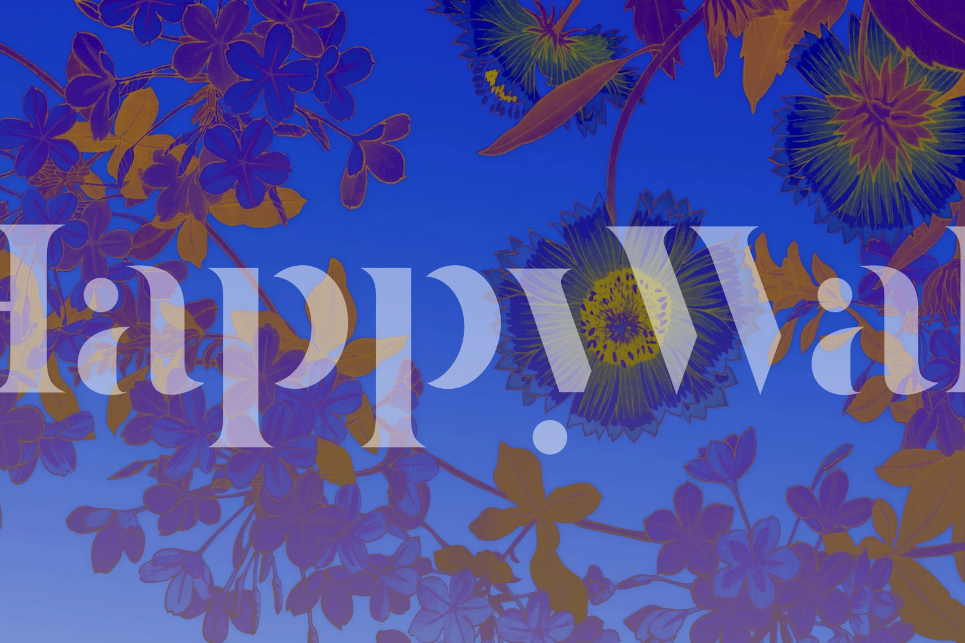 Papel de parede Midnight Blossoms em uma sala