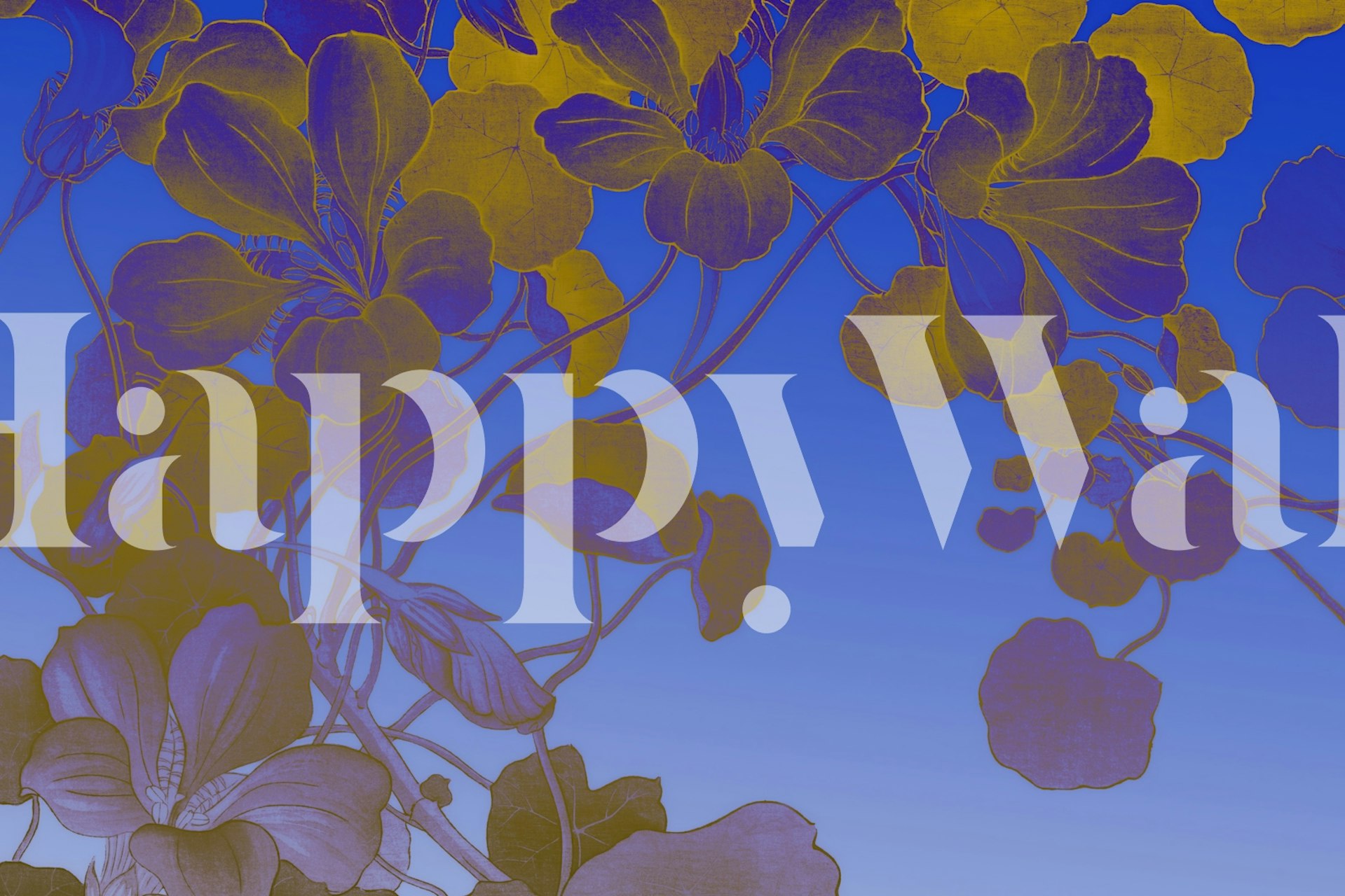 Σε ταπετσαρία Midnight Floral Elegance σε δωμάτιο