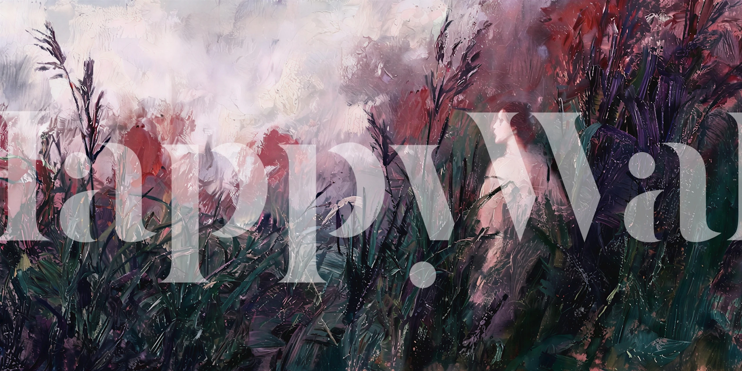 Tapeta Dreamy floral landscape v pokoji