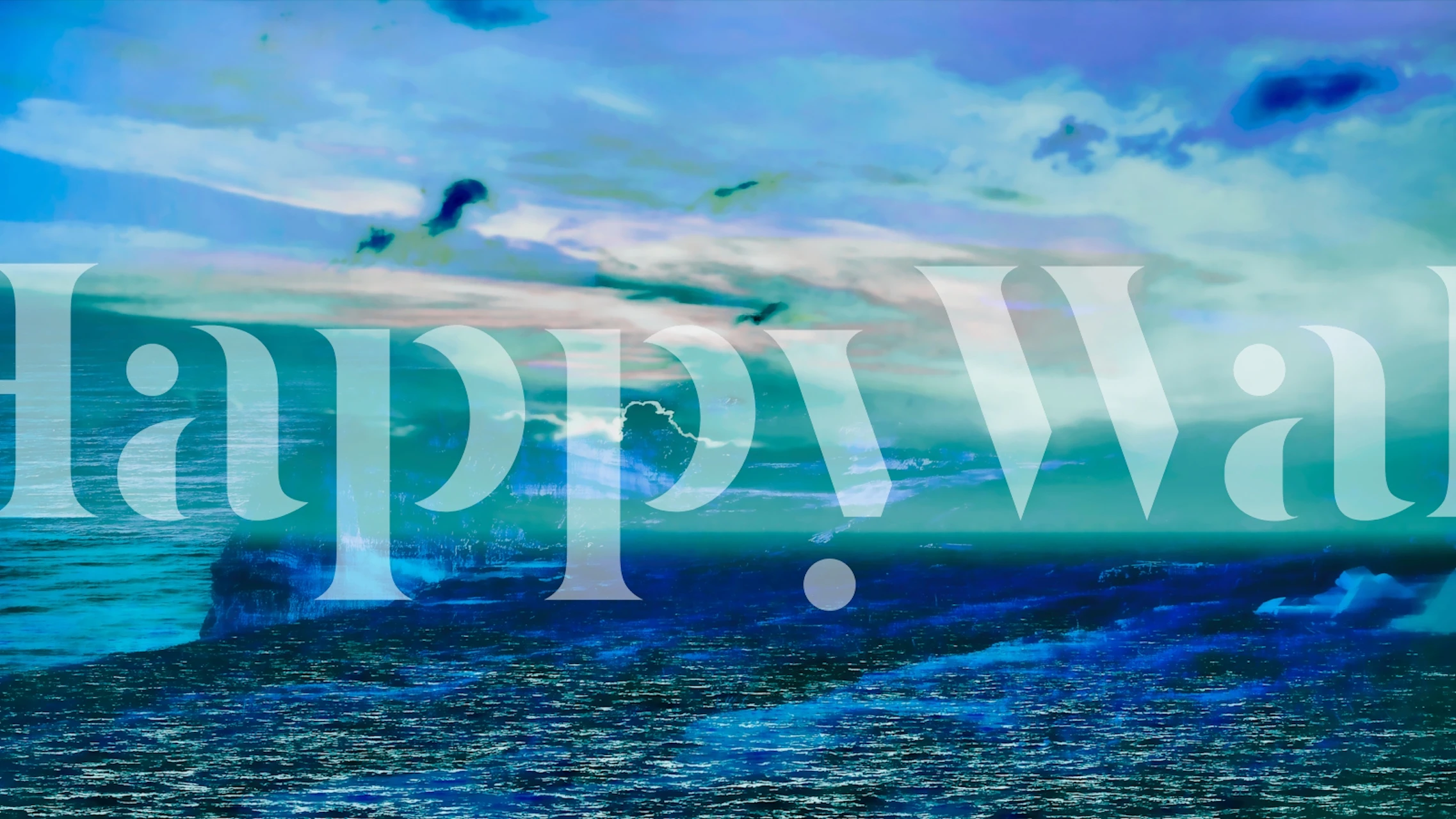 Abstract ocean waves in blue and green hues wallpaper