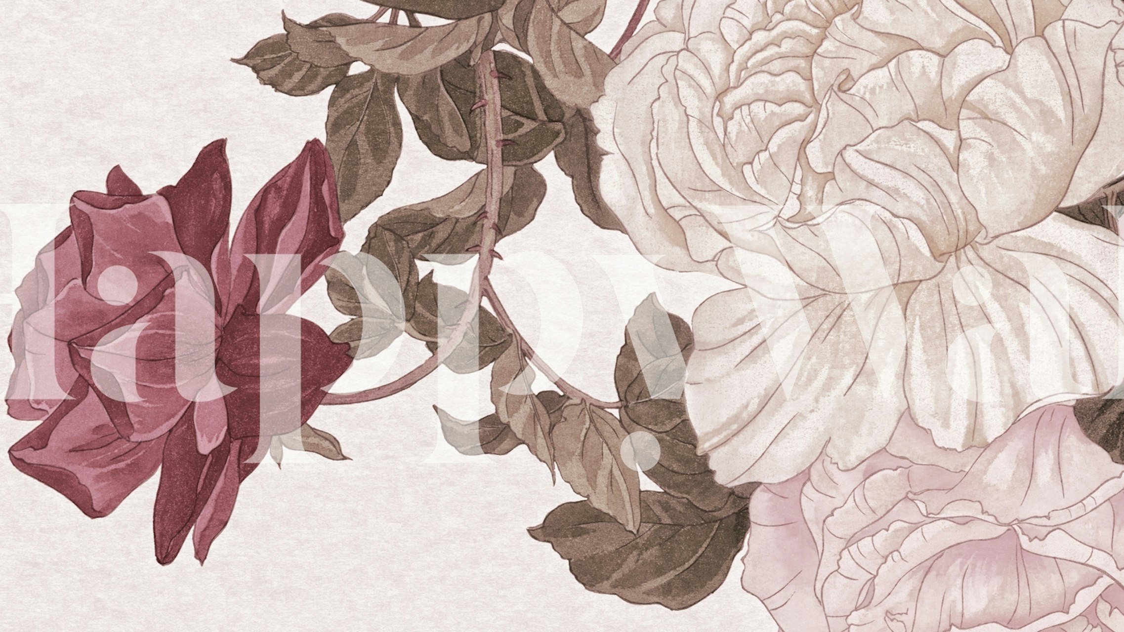 Classic Rose Garden wallpaper in a room