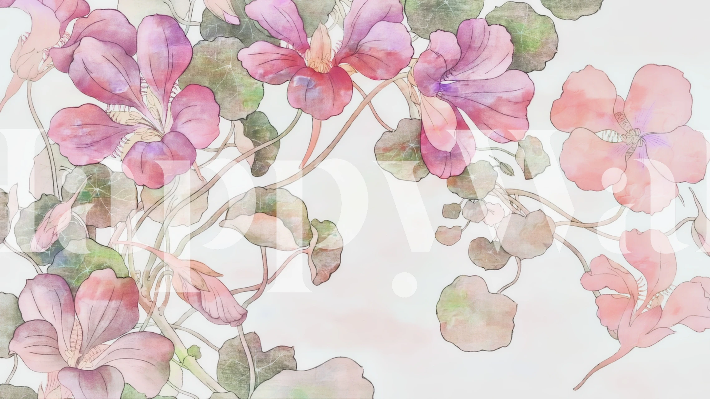 Blossom Bliss floral wallpaper in a room