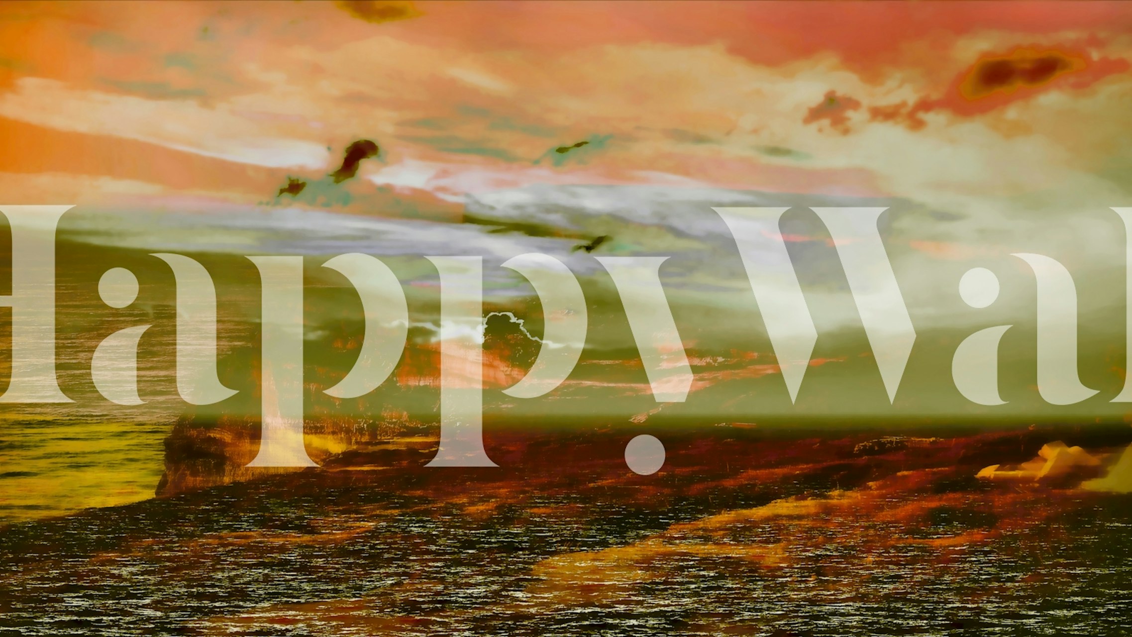 Amber Sunset Seascape tapet i et rum