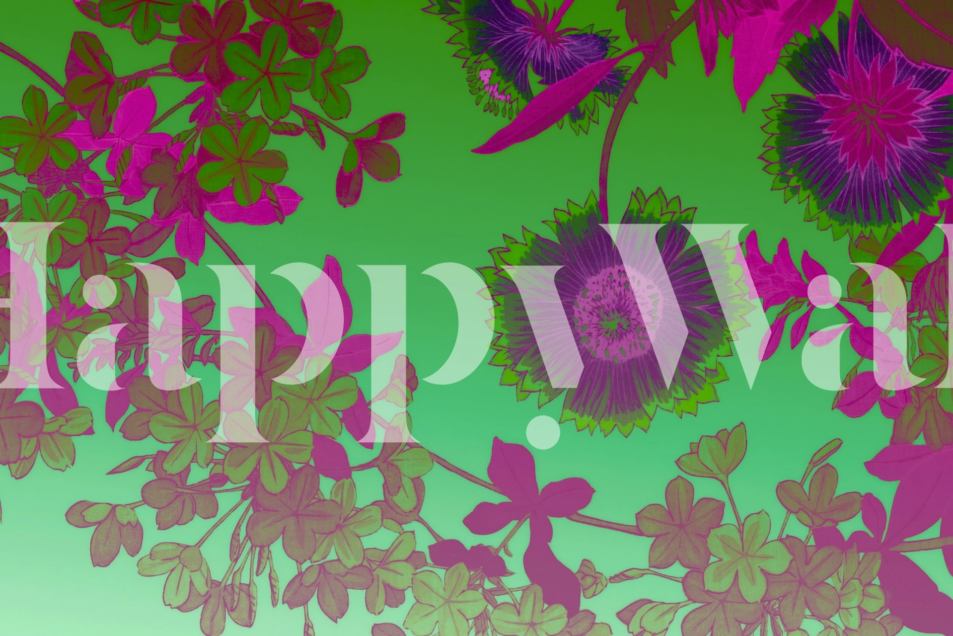 Vibrant Flora Dream ταπετσαρία σε ένα δωμάτιο