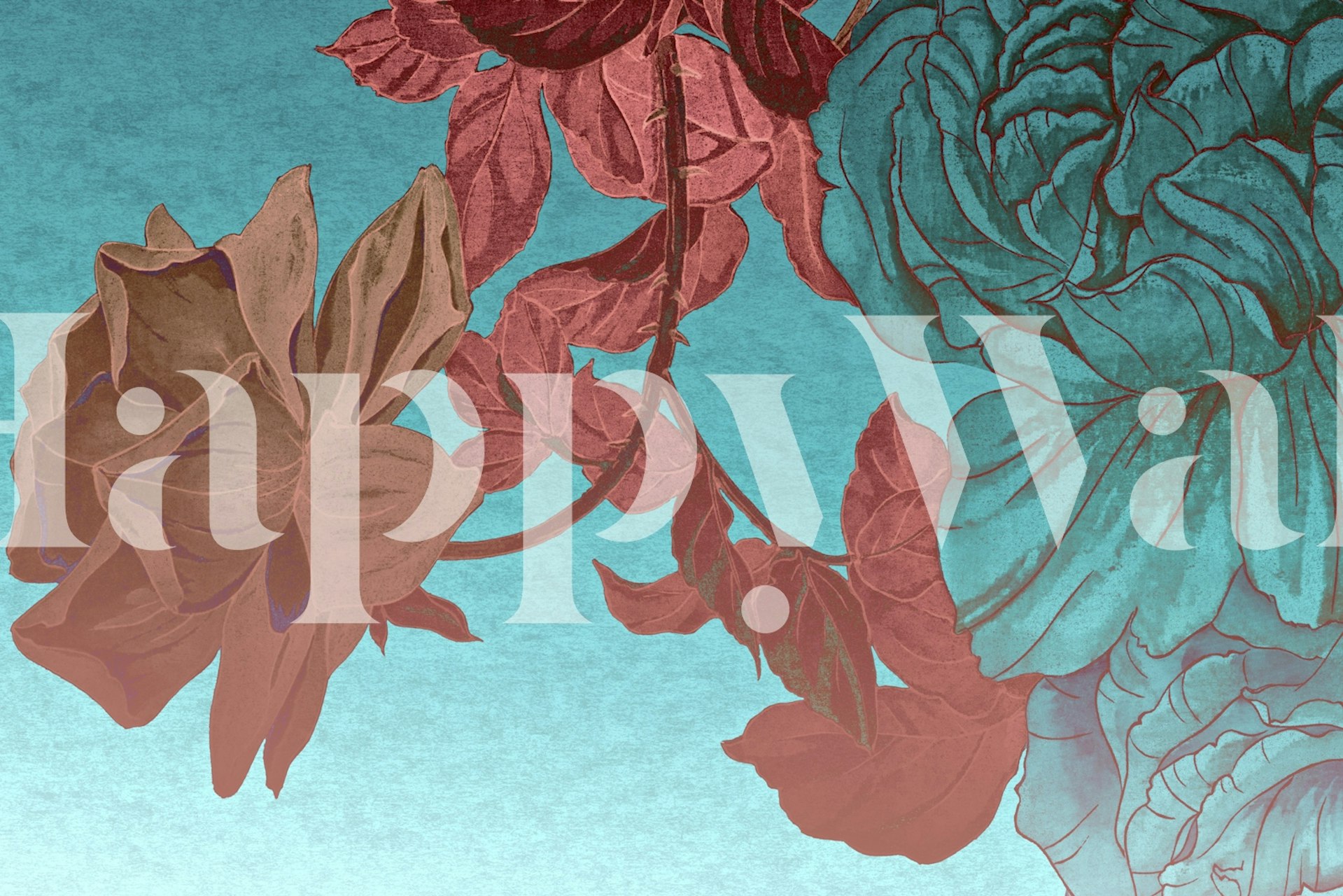 Elegant Floral Art wallpaper in a room