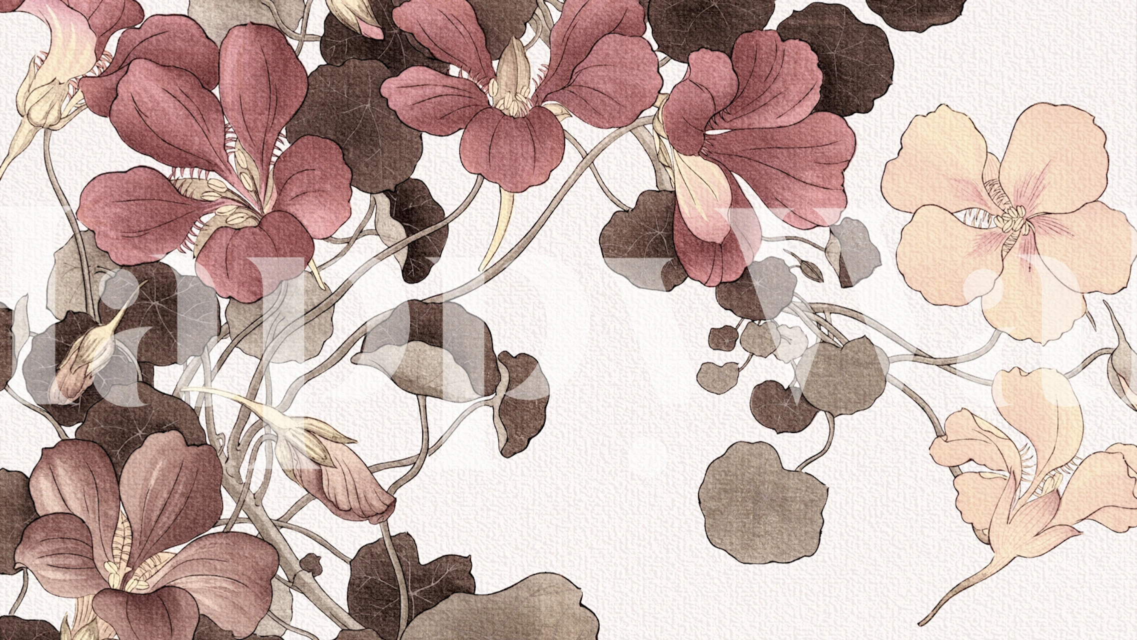 Vintage Bloom Sketch wallpaper design