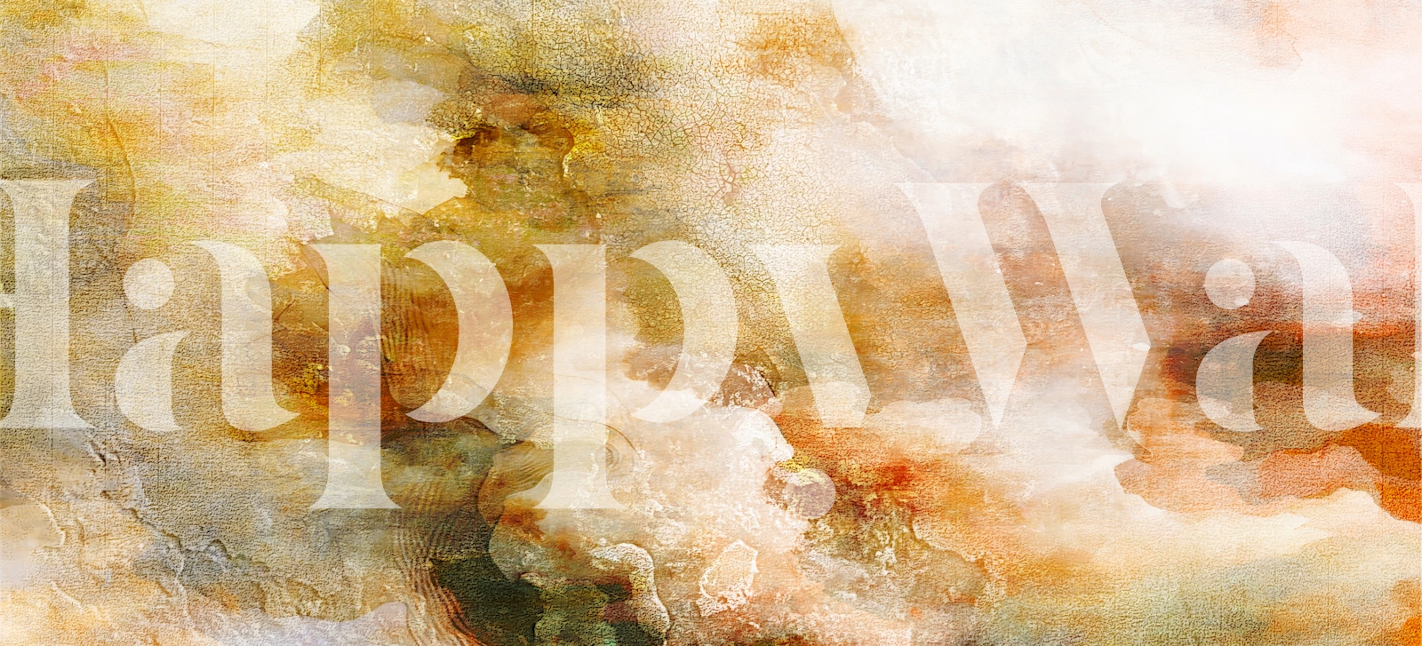 Papel de parede Amber Dreamscape em um quarto iluminado