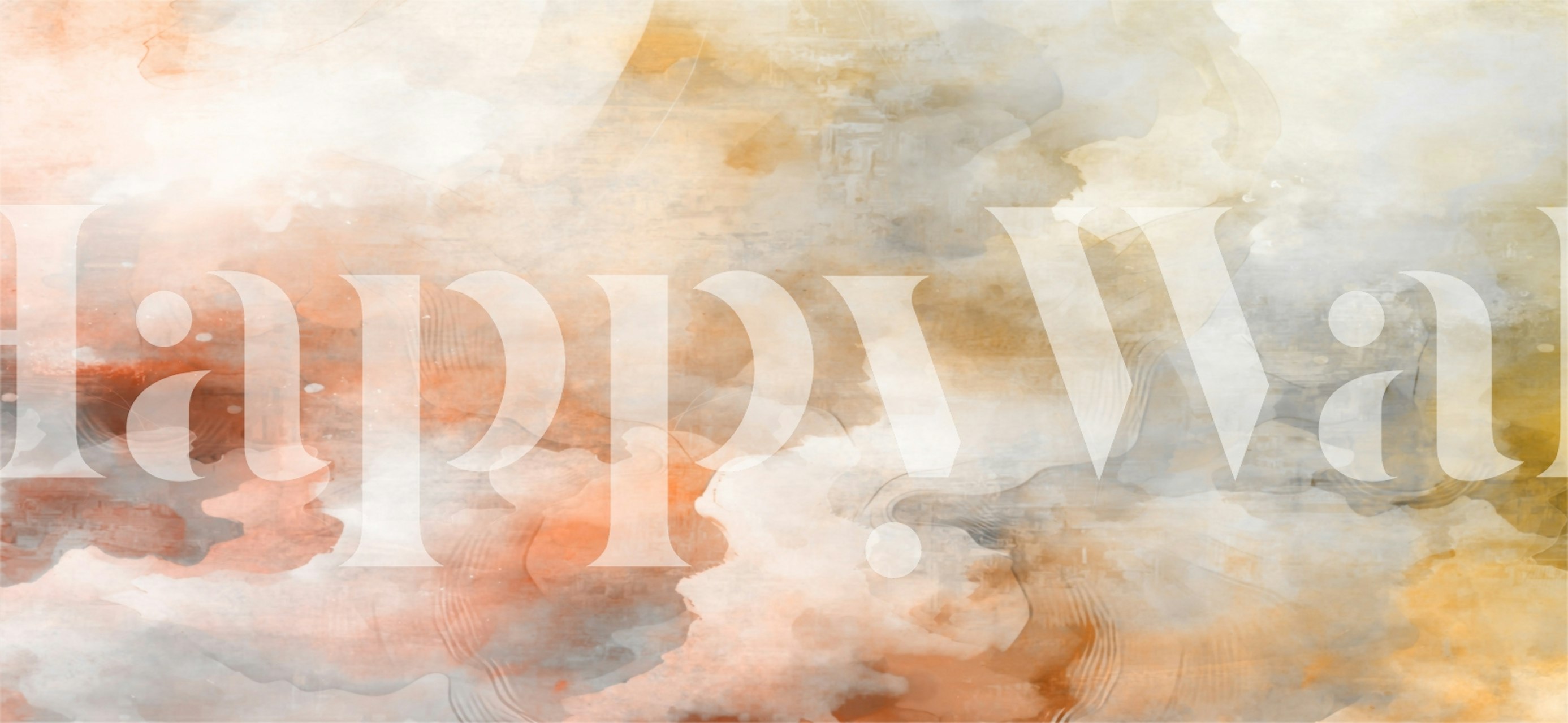 Soft orange and white abstract cloud wallpaper