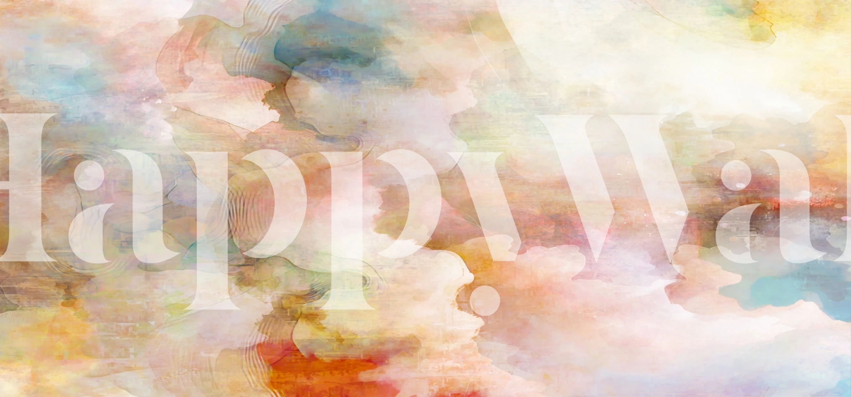 Abstract pastel watercolor wallpaper in a room