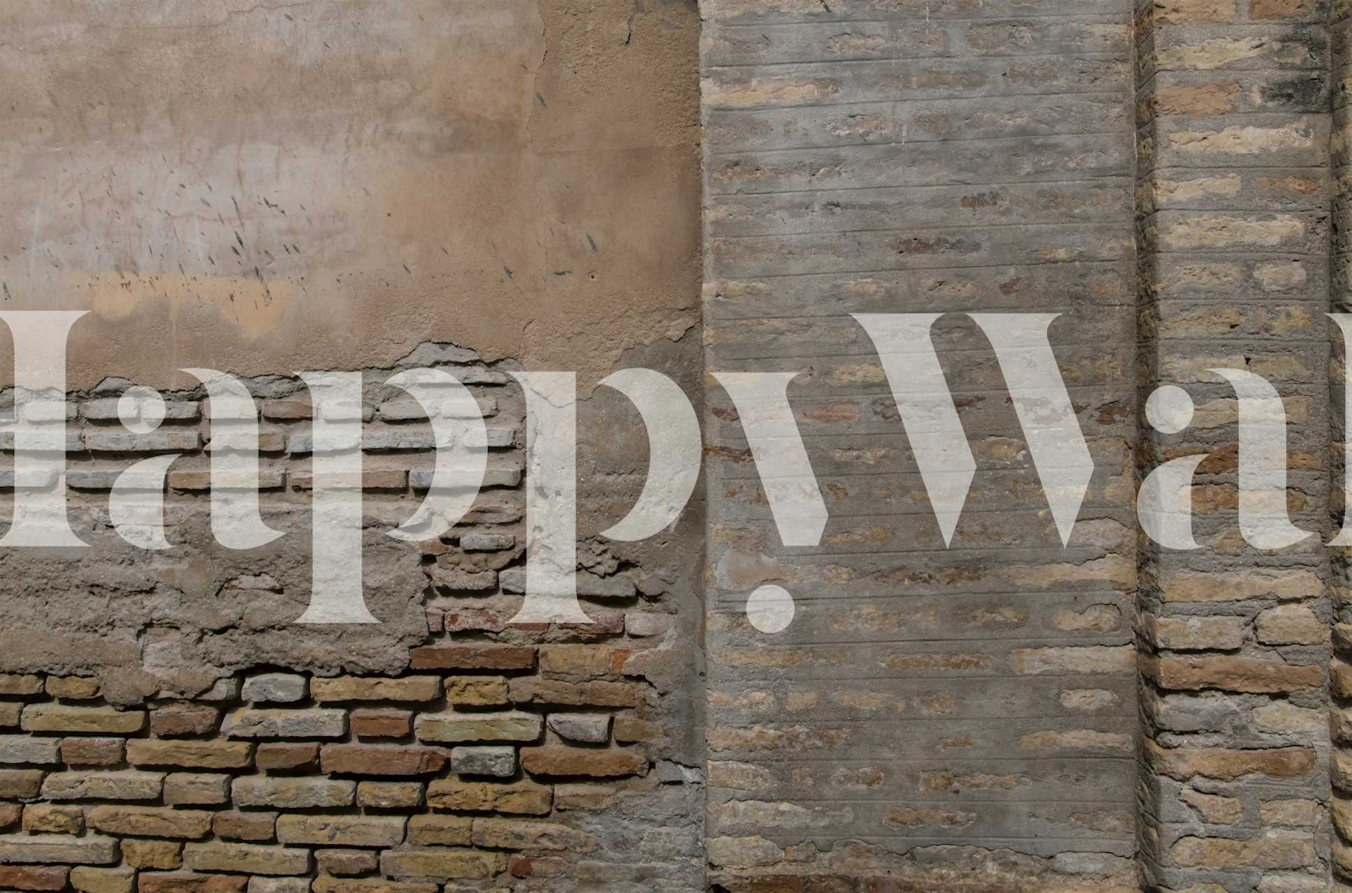 Rustic brick wall with texture in warm earthy tones wallpaper