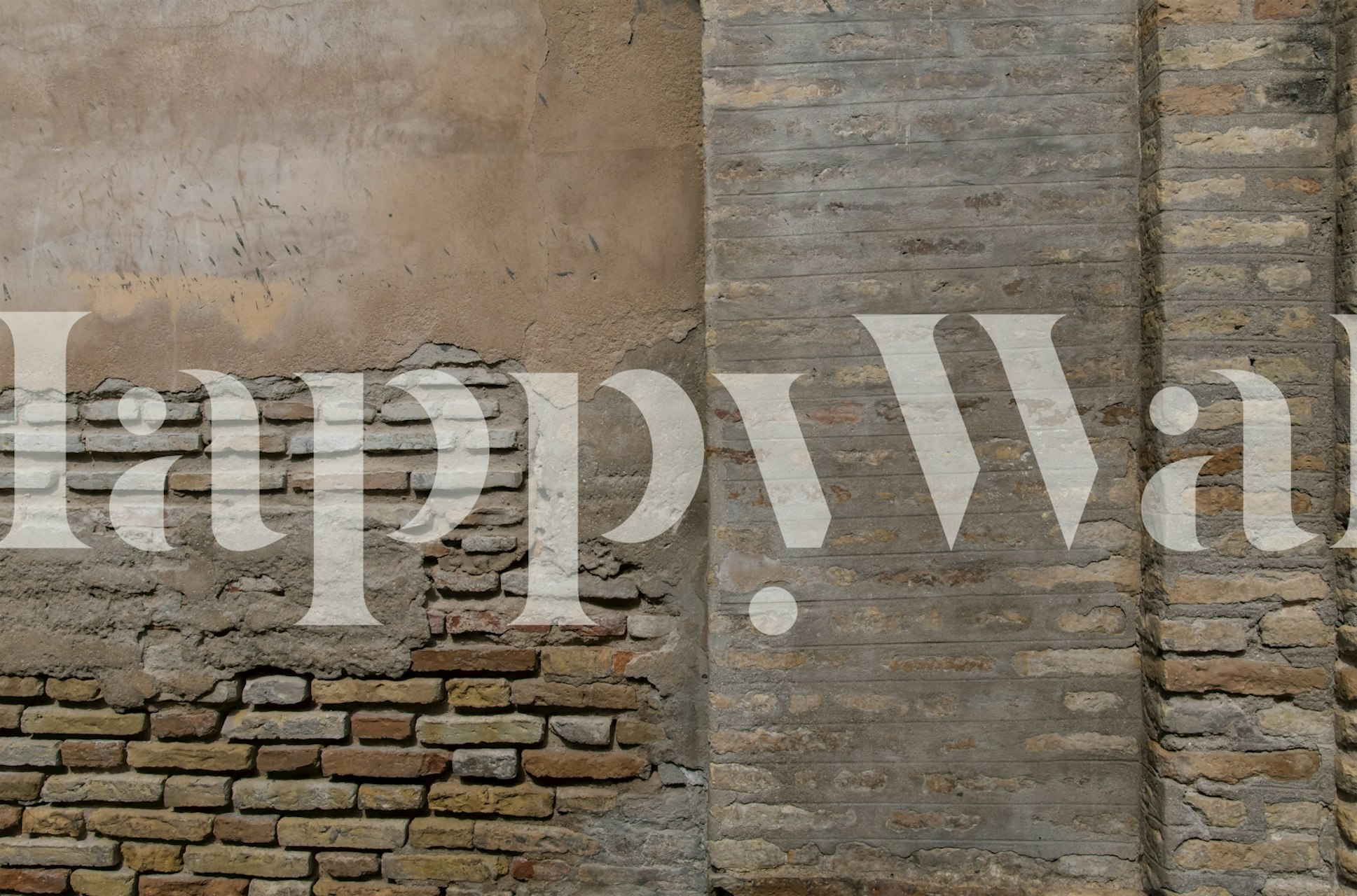 Rustic brick wall with texture in warm earthy tones wallpaper