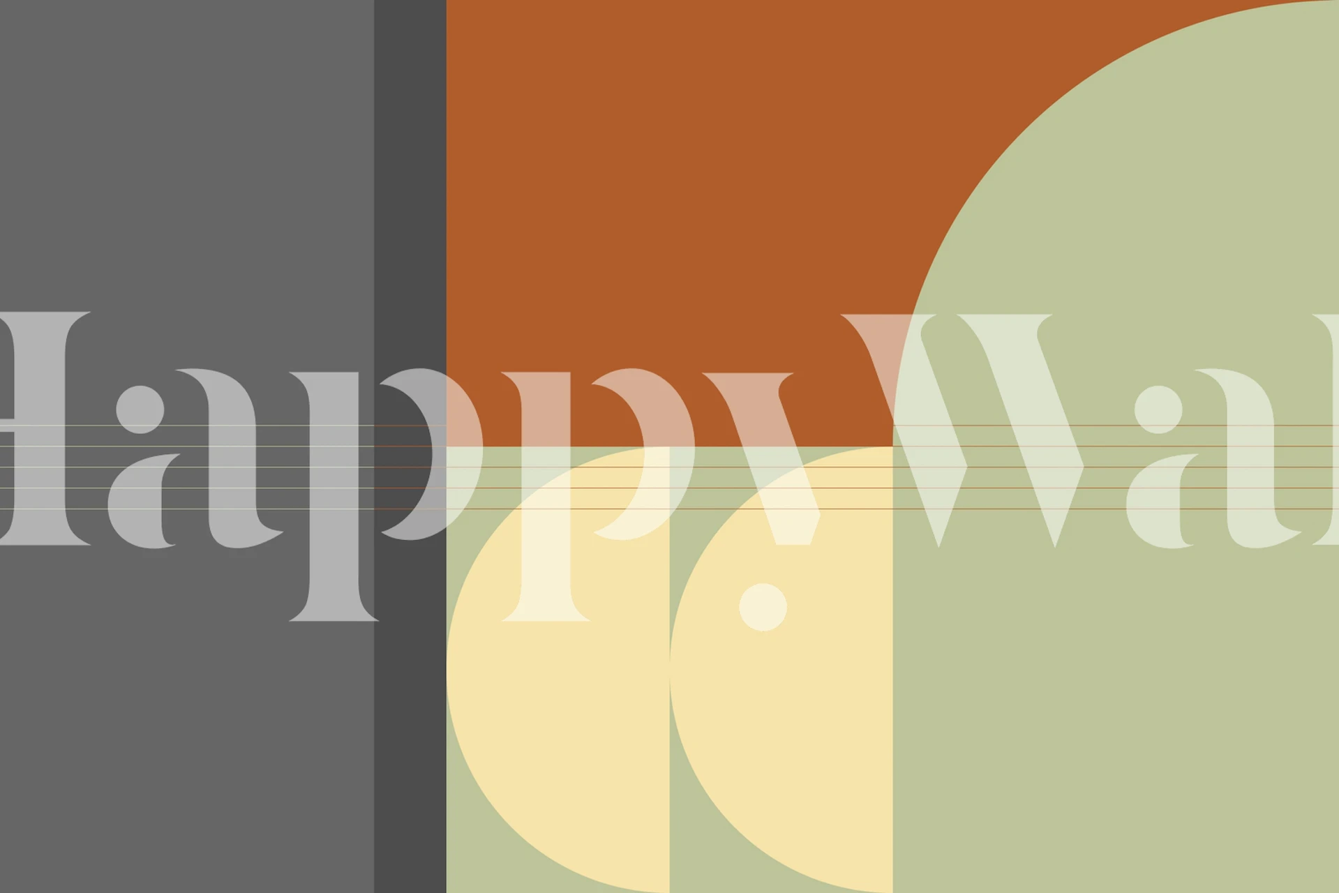 Geometric shapes in earthy colors orange, green, and beige wallpaper