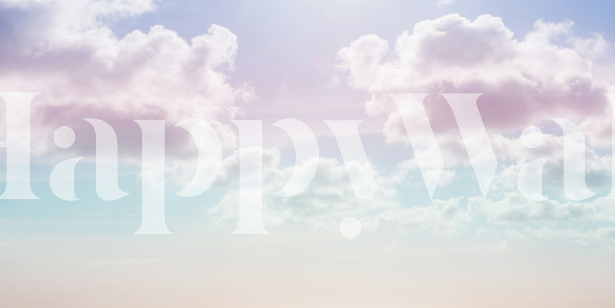 Dreamy pastel clouds wallpaper in a room