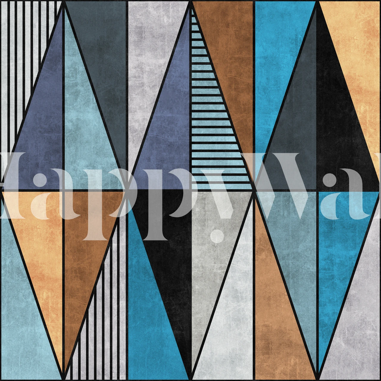 Colorful Triangles wallpaper in a modern room