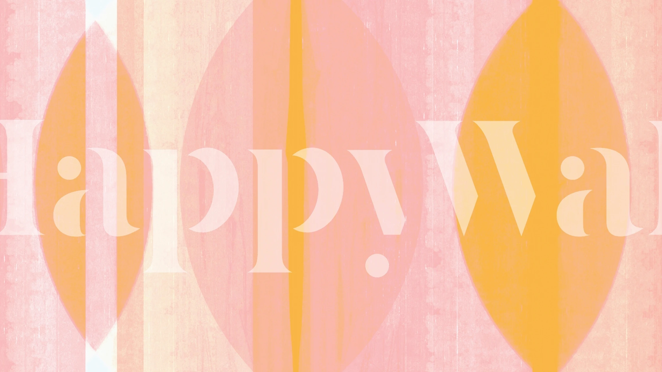 Abstract pattern with pink and gold ovals and stripes wallpaper