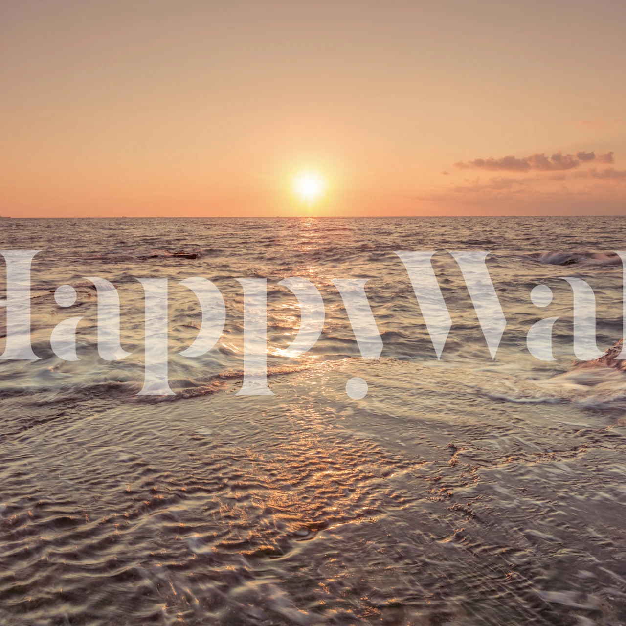 Ocean waves at sunset with soft colors wallpaper