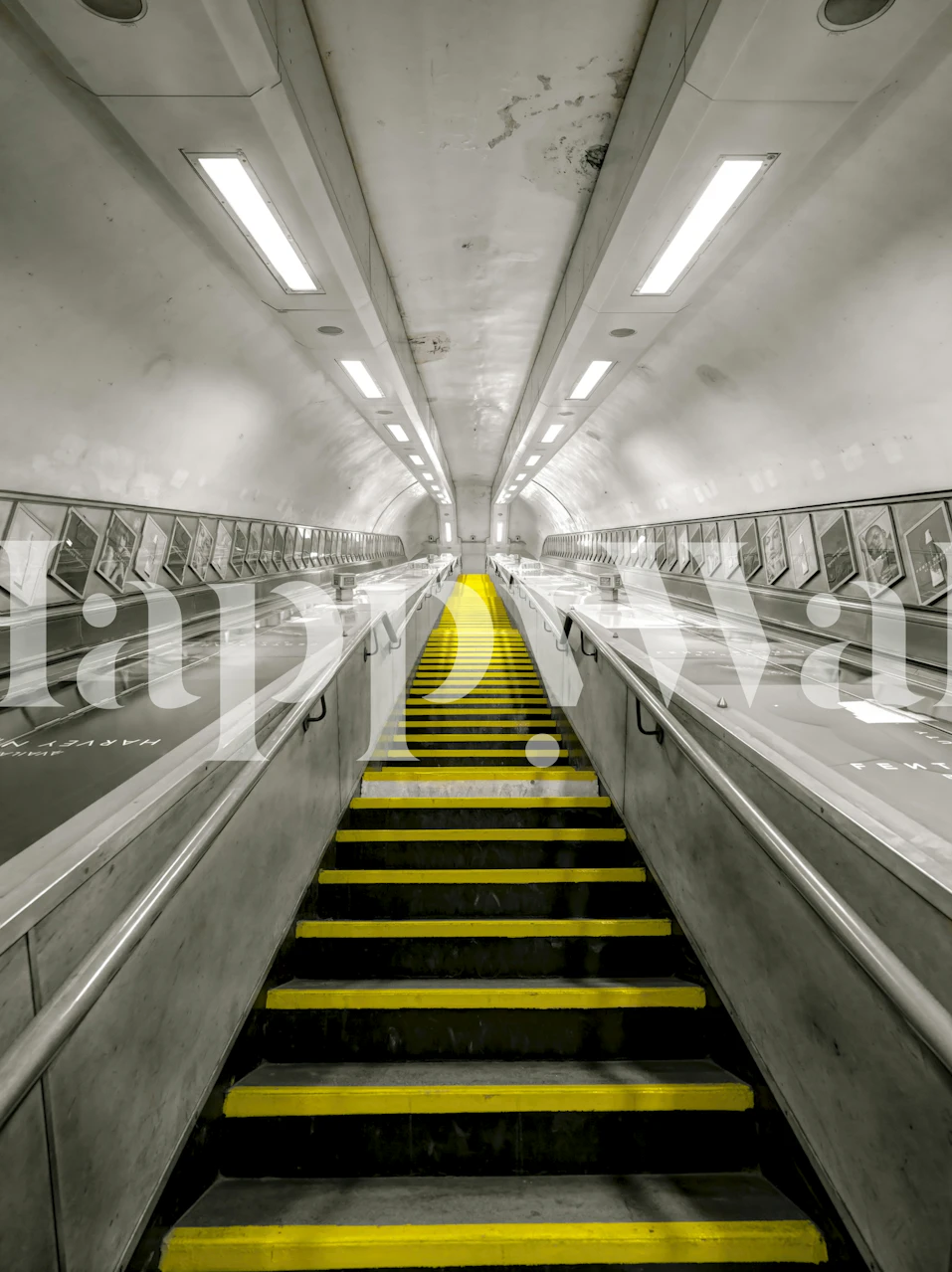 Subway escalator wallpaper design