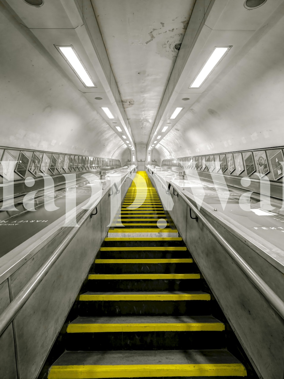 Subway escalator wallpaper design