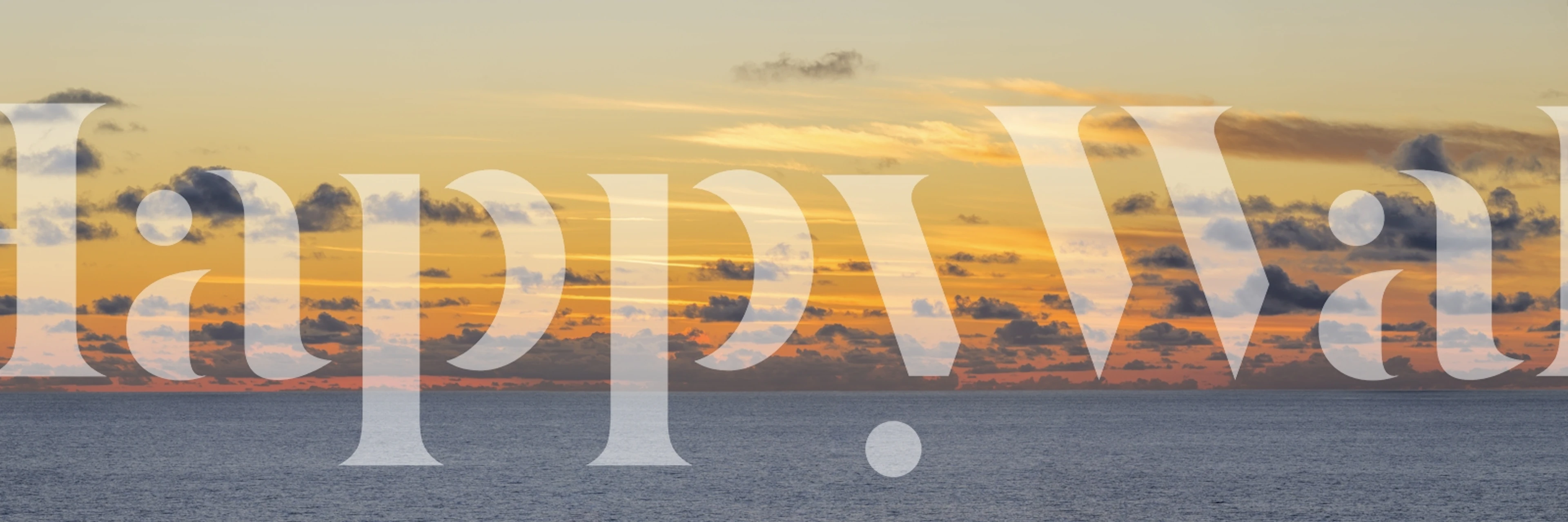 Sunset over the ocean with warm colors and clouds wallpaper