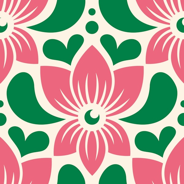 Pink and green blossoms