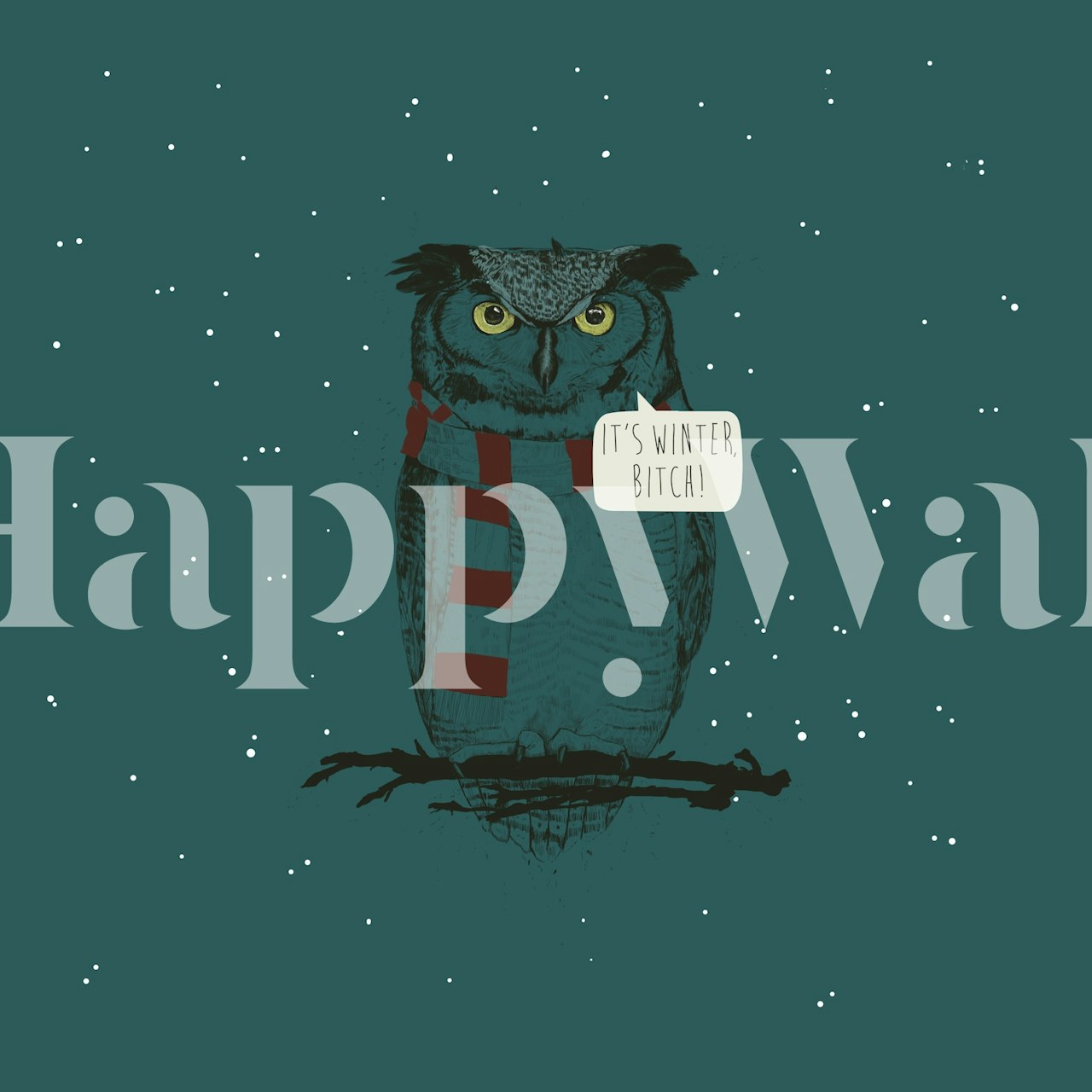 Papel de parede Wintery Owl Charm em um ambiente aconchegante