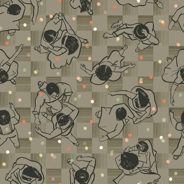 Ballroom dance party confetti large – brown