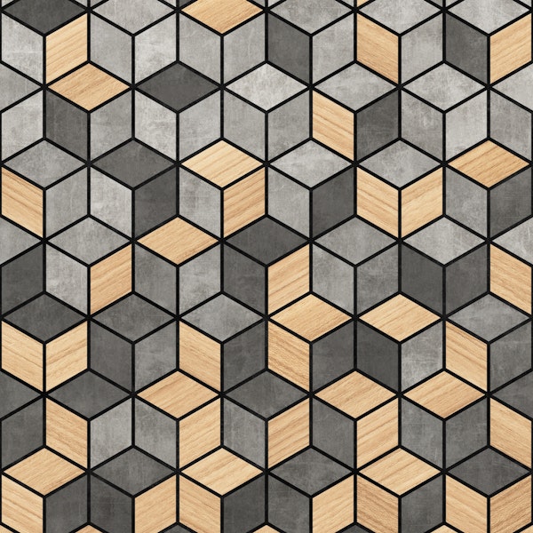 Concrete and Wood Cubes