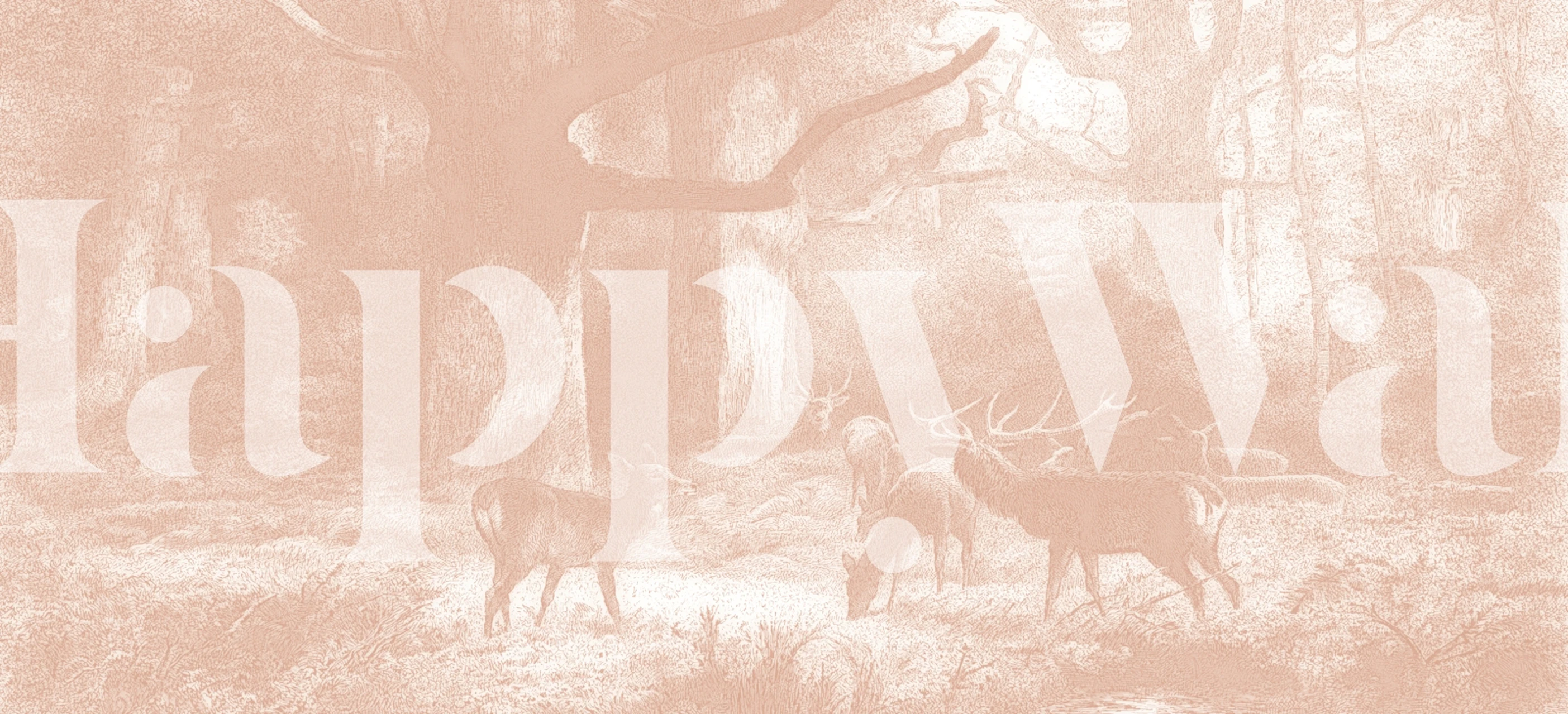 Vintage Forest Fauna behang in een kamer