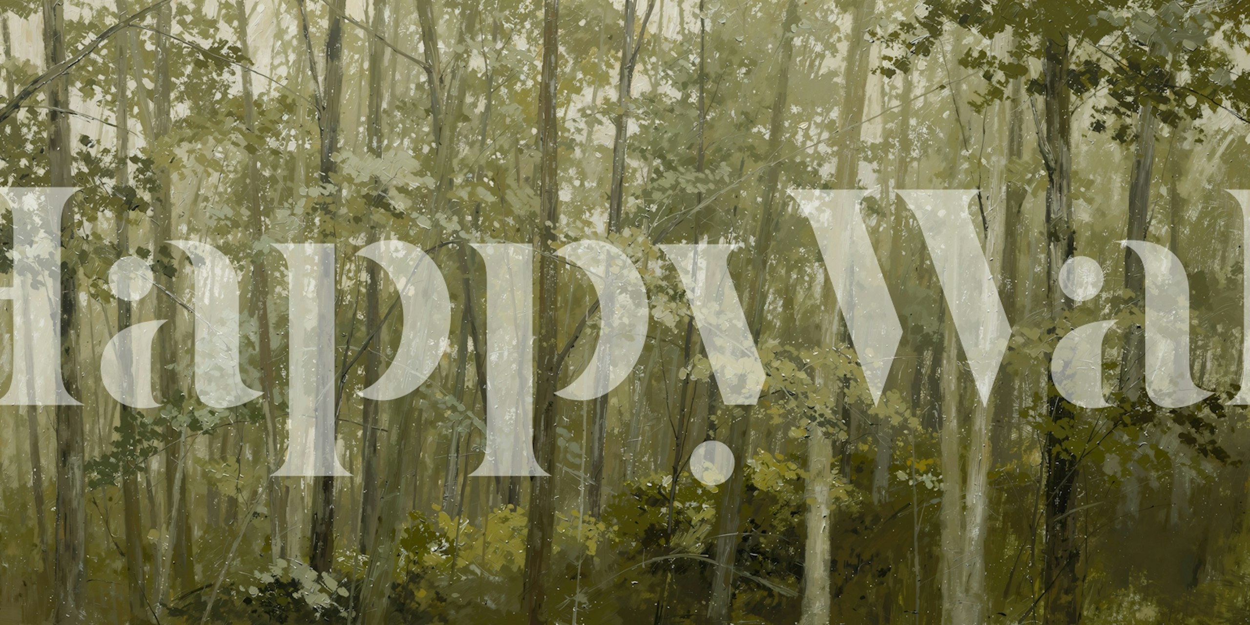 Monochrome forest wallpaper featuring soft blue branches on a light background