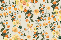 Lucid Blooms with Oranges on Soft Sage tapeta