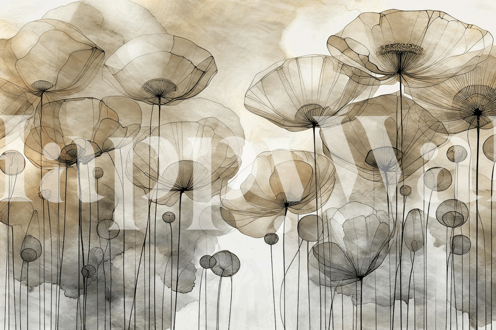 Whimsical flower wallpaper in una stanza