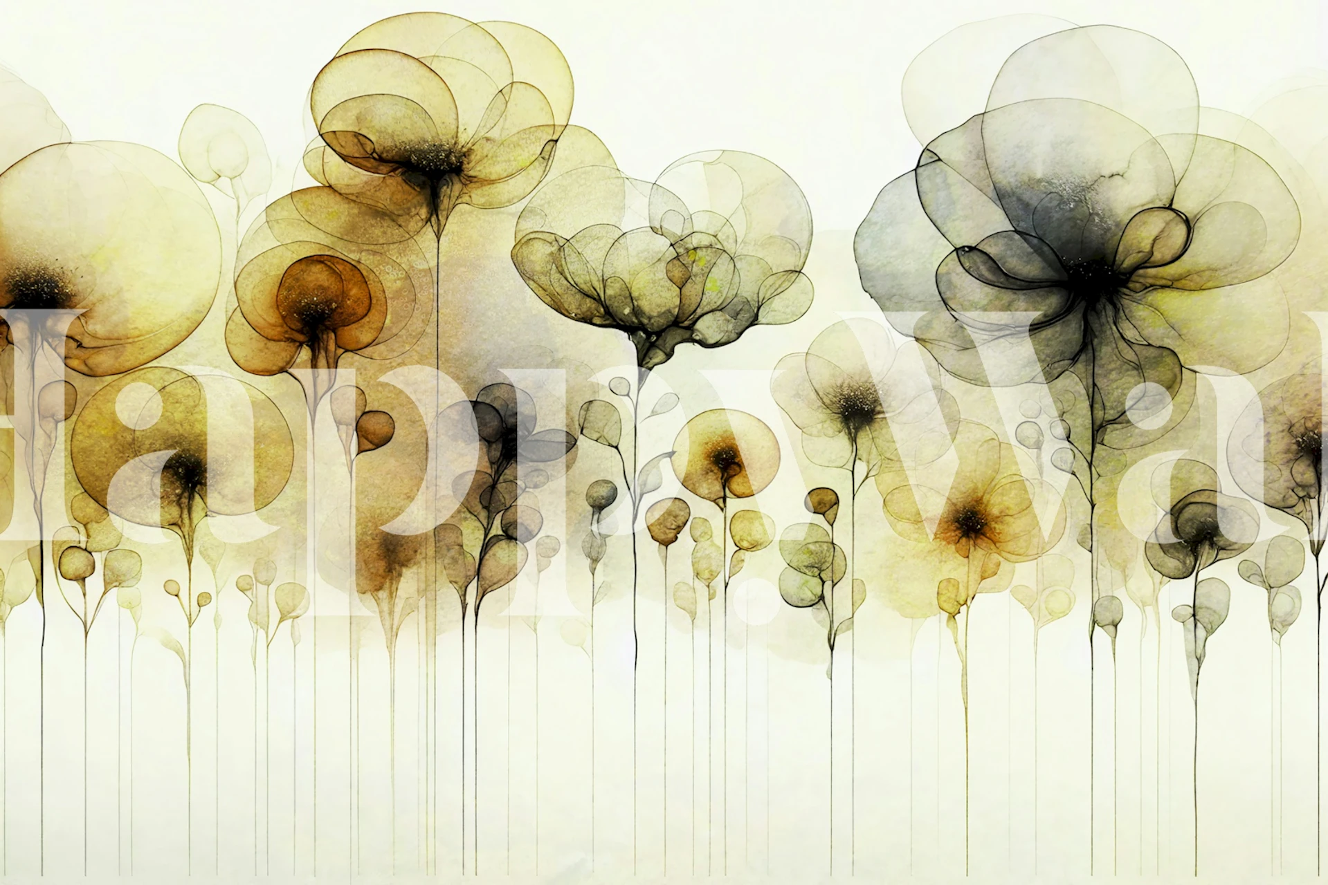 Ethereal Floral Art tapetdesign i et rum