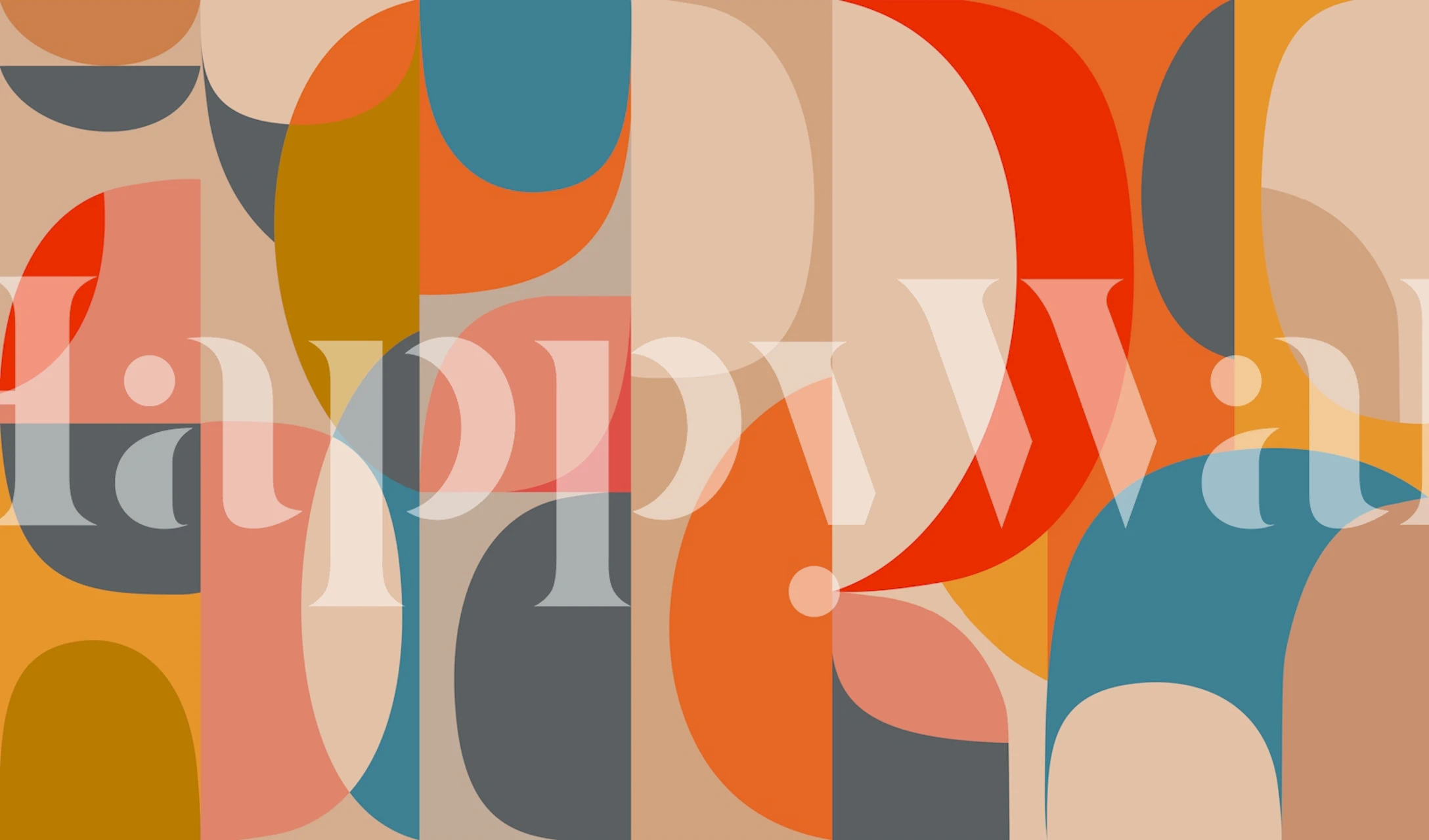 Rounded Parts 15 papel de parede em um quarto