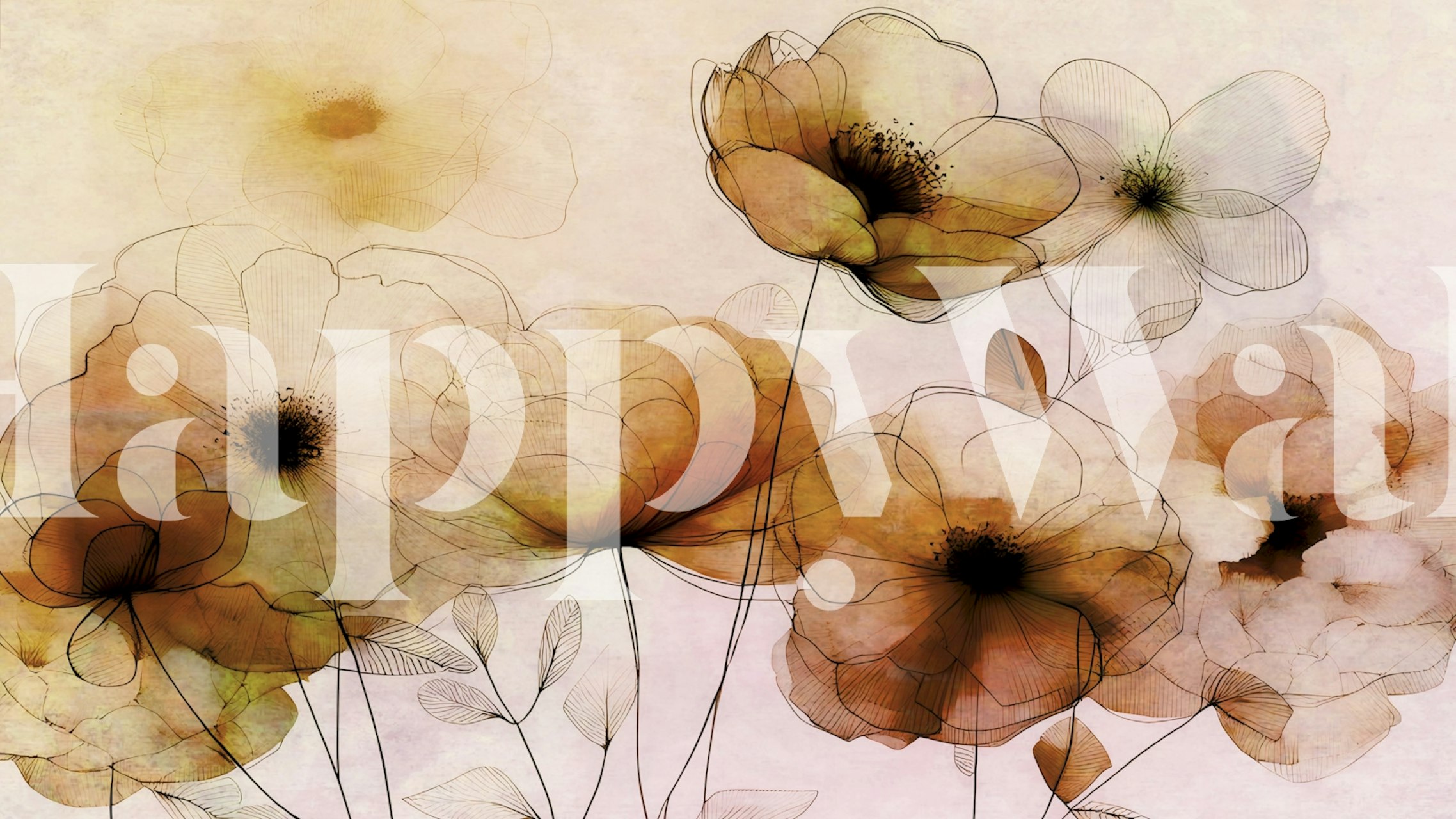 Ταπετσαρία Amber Blossoms Art Decor στο δωμάτιο